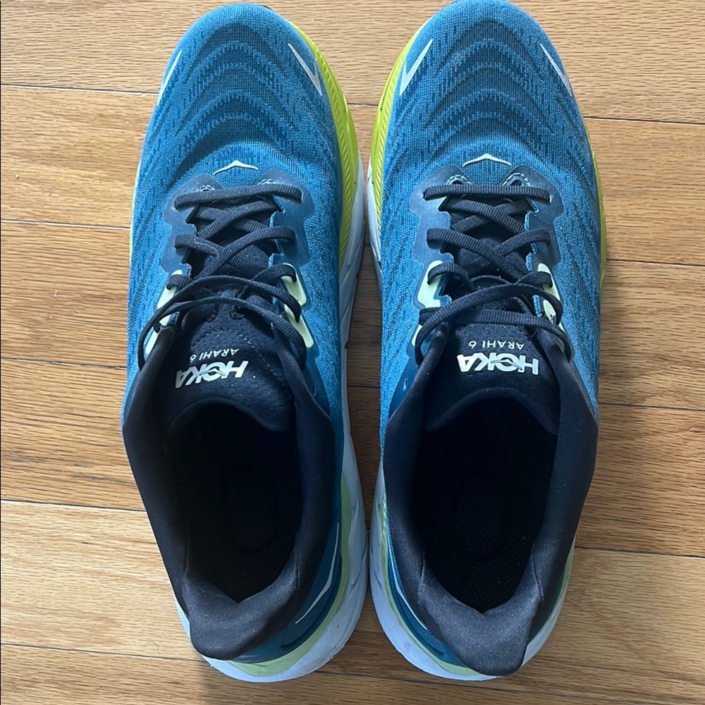 Hoka Blue and Black Athletic Running Shoes with Signature Cushioning